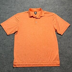 FOOTJOY Mens Performance Golf Polo Shirt Orange Heather Space Dye Size Large